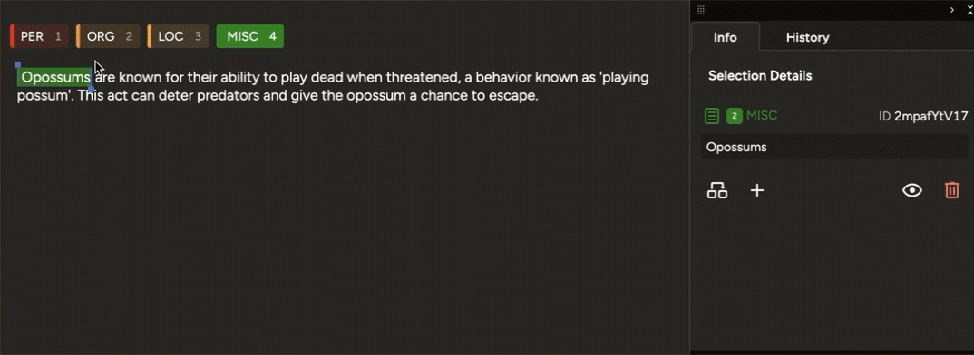 Animated gif of text span drag and drop